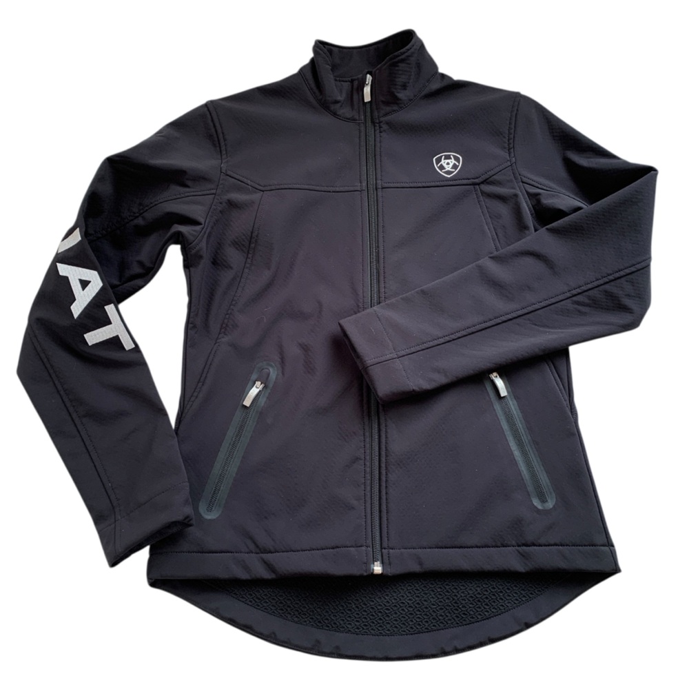 Ariat Team Softshell Jacket Black Zip Front Size … - image 1